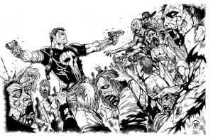 An incredible and creepy drawing . .. Walking Dead ! (TV show Coloring Page)
