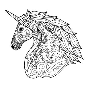Coloring unicorn head simple