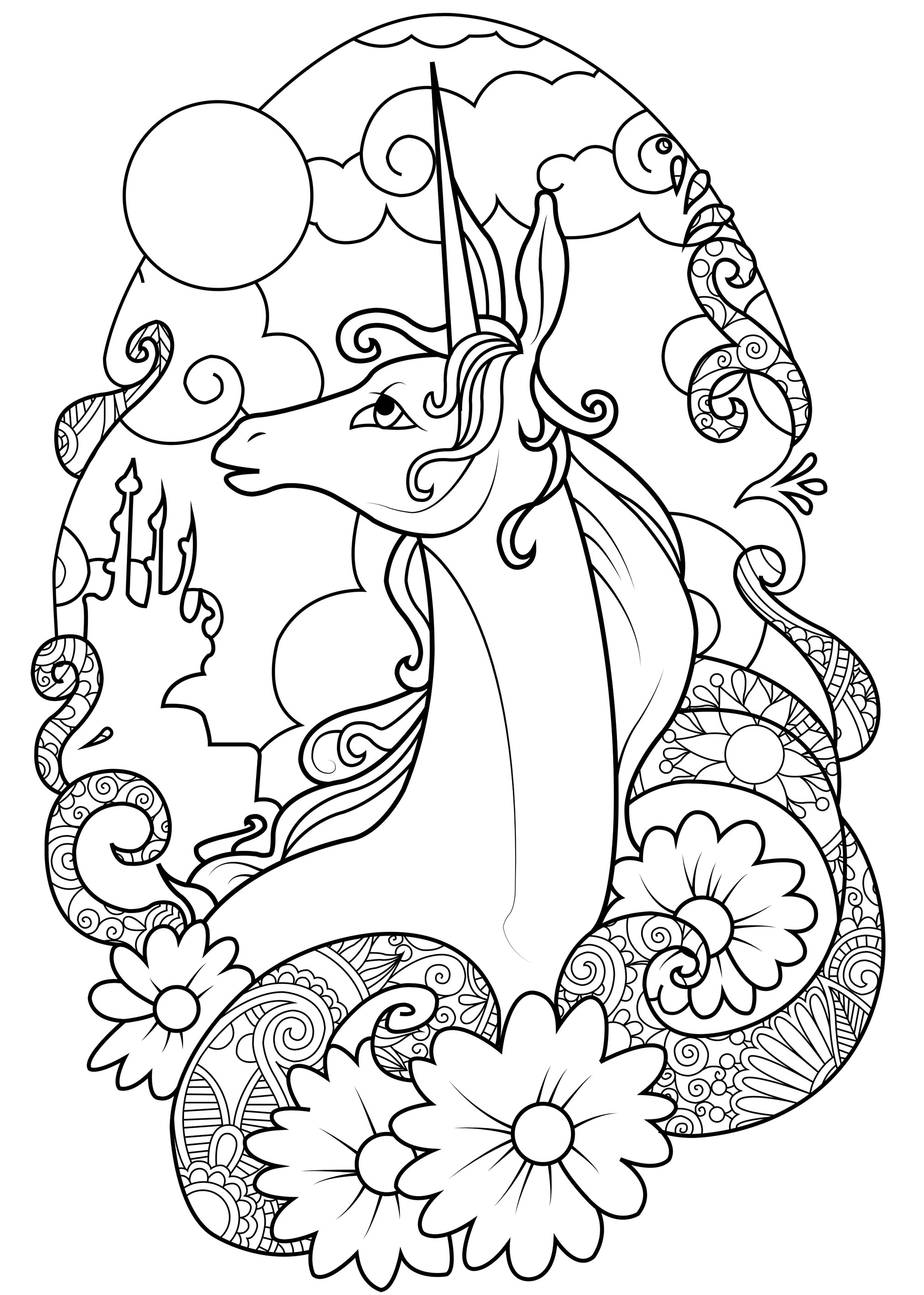 Fairy Unicorn Coloring Pages For Adults