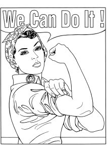 Printable Vintage Coloring Page for adults : We can do it