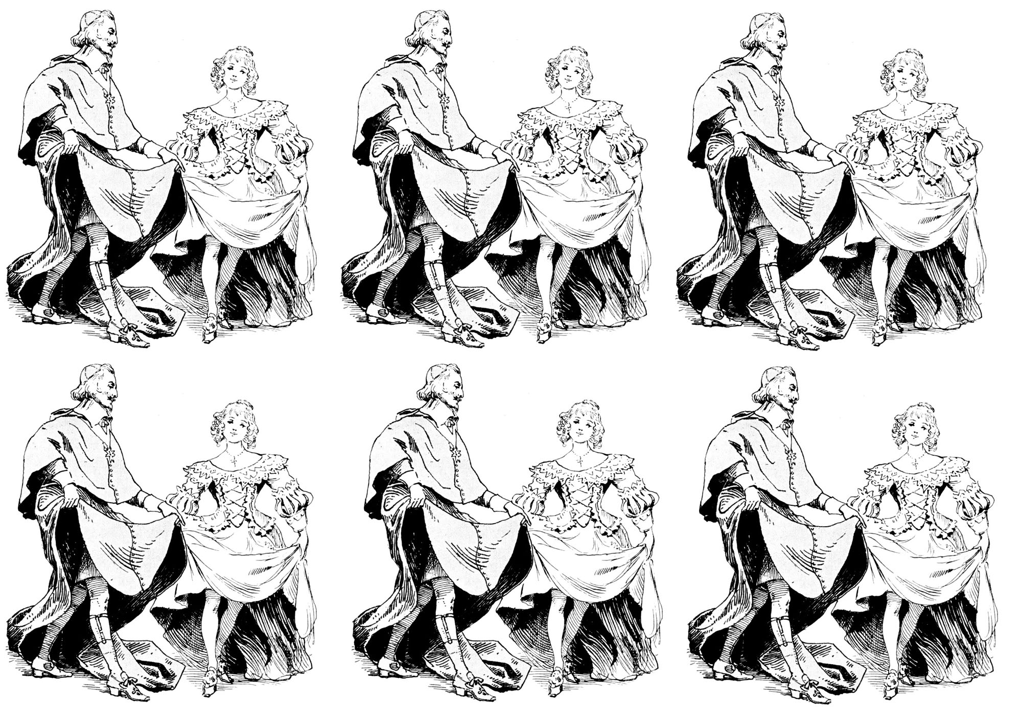 Cardinal invinting his lady to dance
