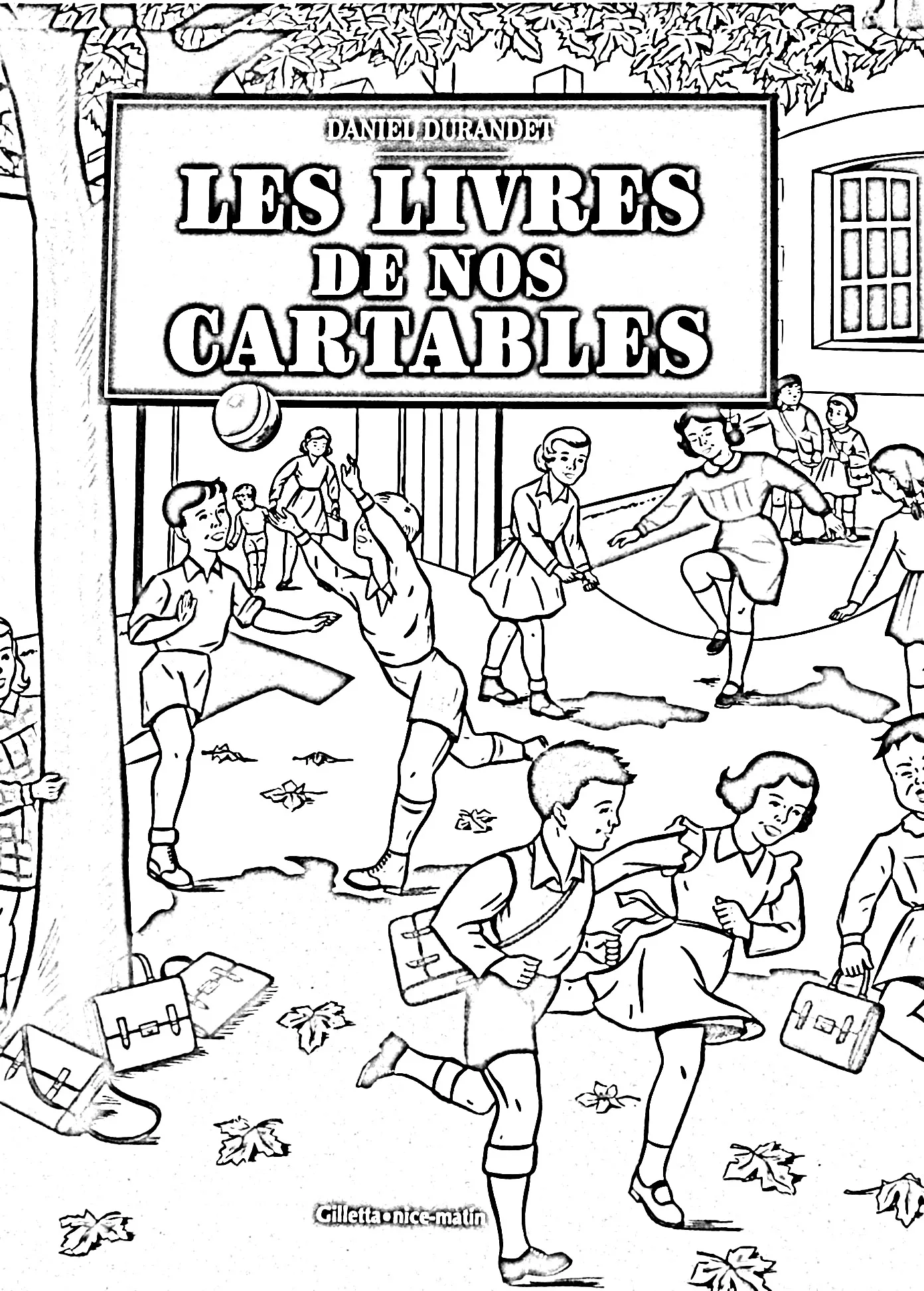 Ecole vintage (Printable Coloring Page for adults)