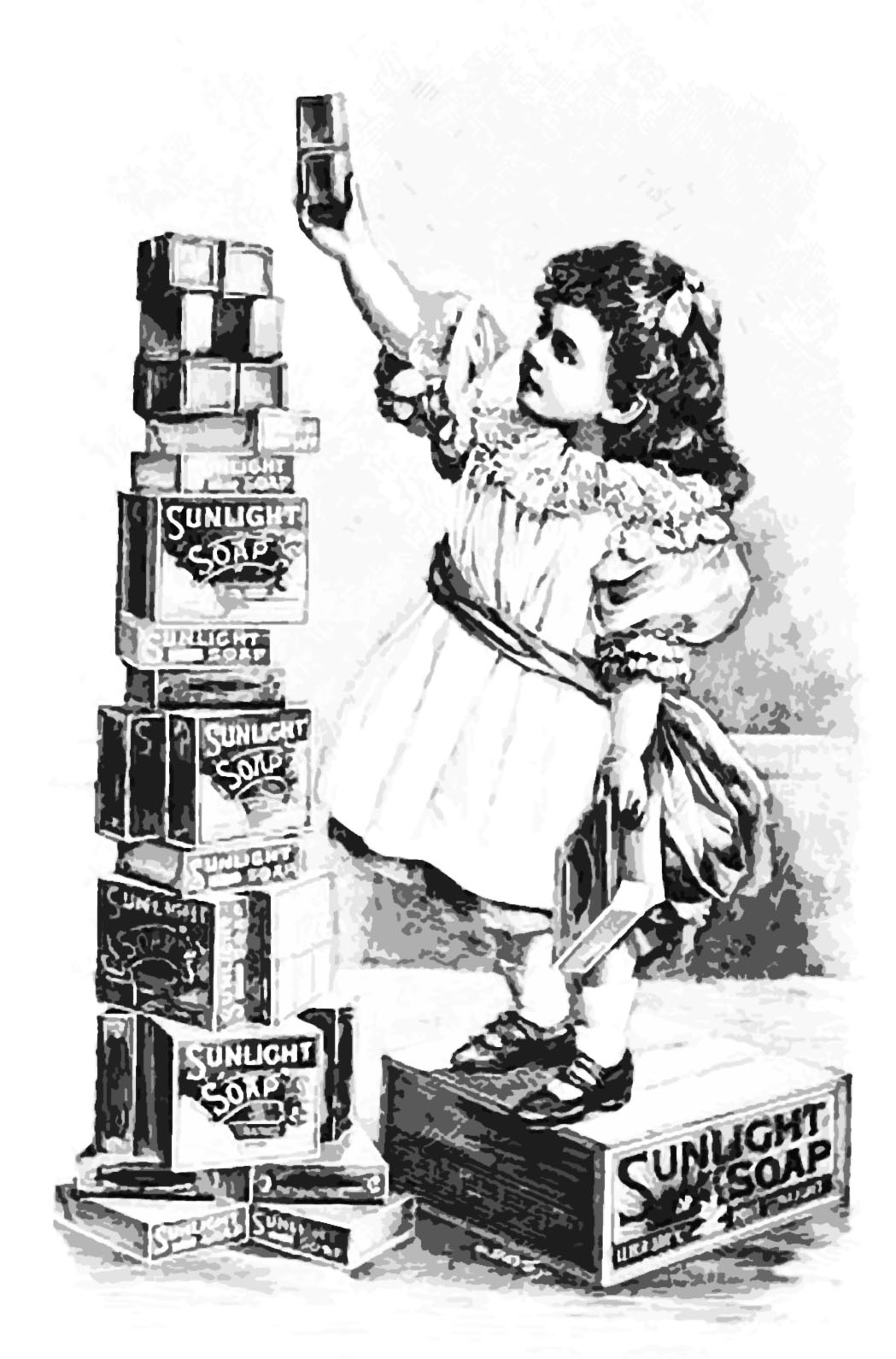 Coloring adult vintage ad soap girl