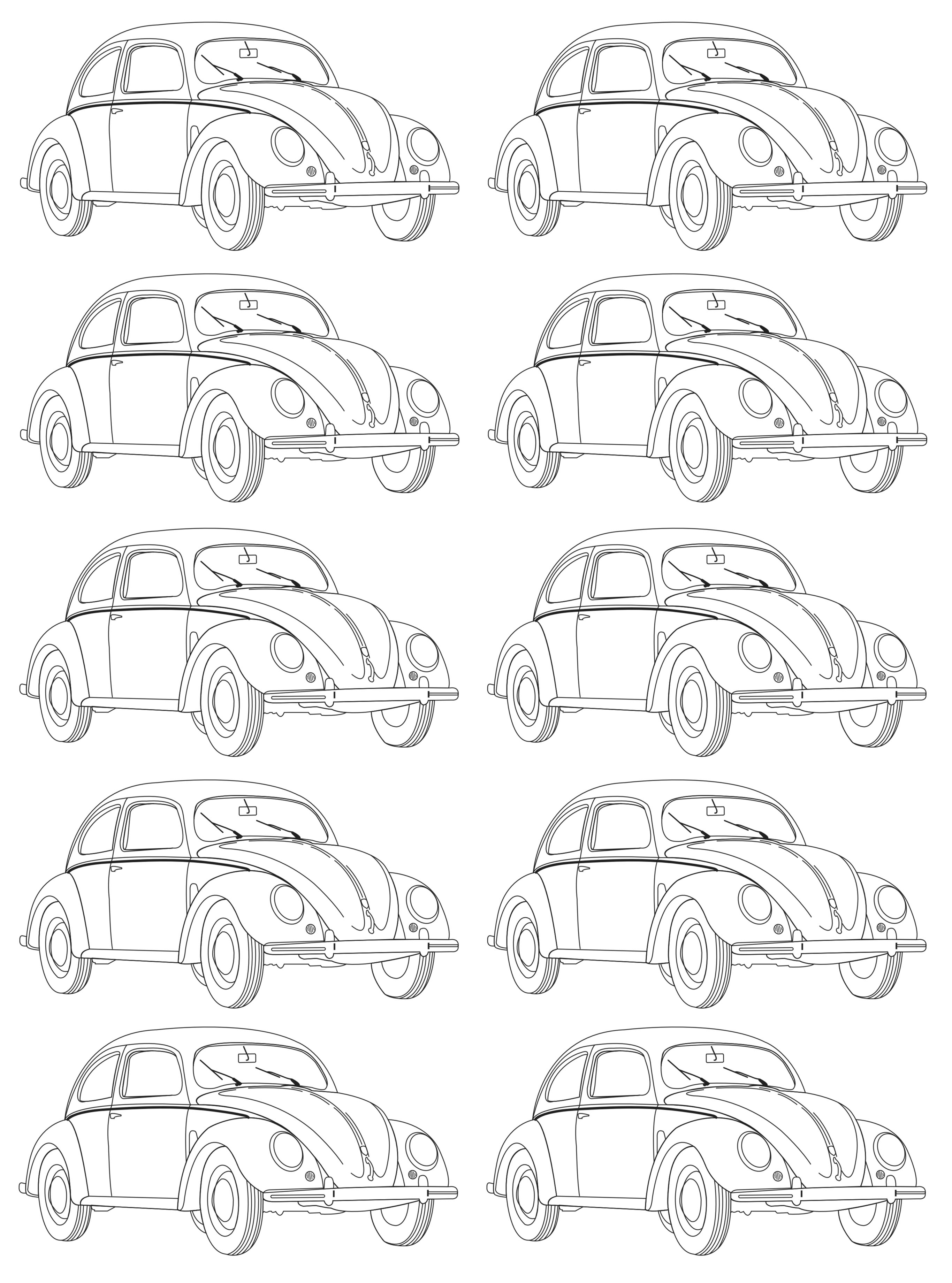 Mosaic of Volkswagen Type 1 (Beetle)