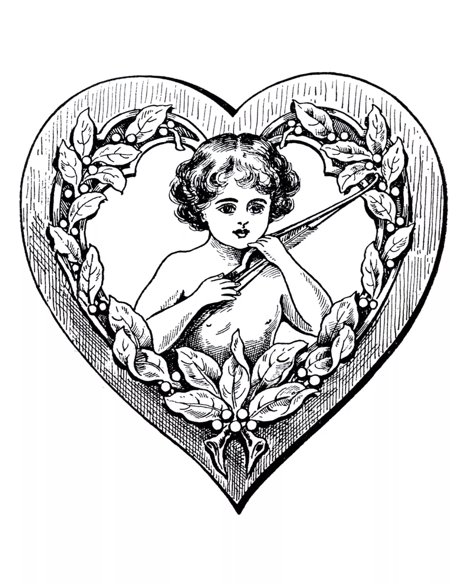 Love vintage (Printable Coloring Page for adults)