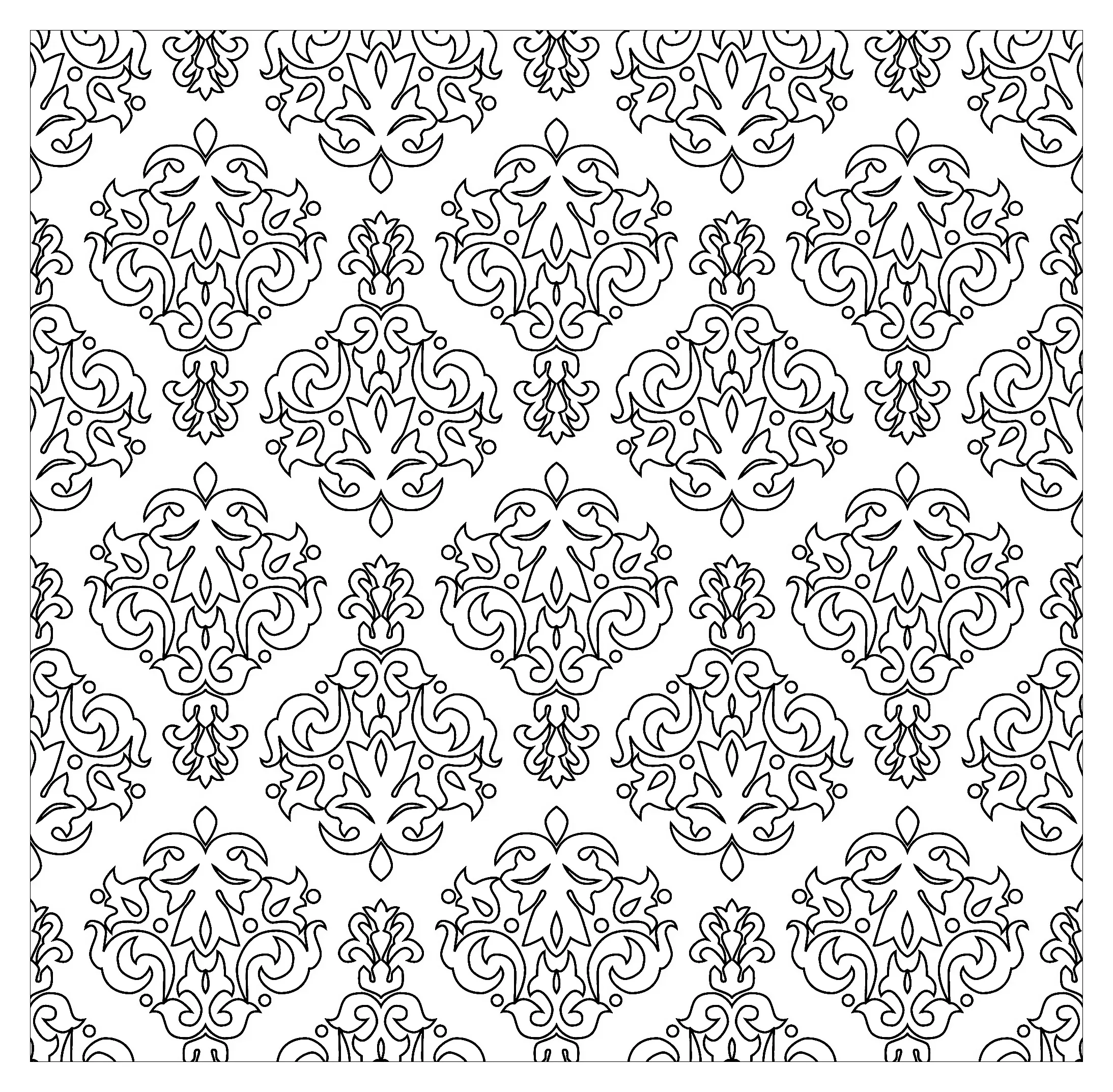 Vintage patterns (Printable Coloring Page for adults)