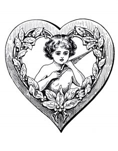 Coloring page love vintage