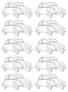 Volkswagen type 1 beetle mosaic