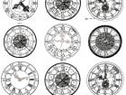 Engraving Of Old Watches, Very Diverse In Their Styles