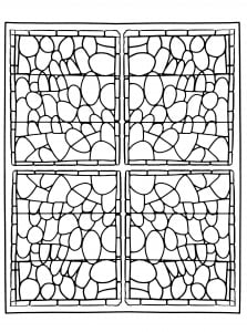 Stained glass window from the chapel of Prieuré de Bethleem in Nîmes, France (version 3)