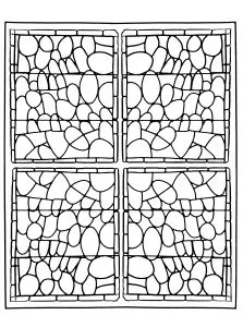 Stained glass window from the chapel of Prieuré de Bethleem in Nîmes, France (version 3)