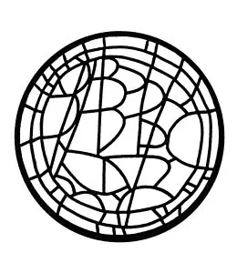 Stained glass oculus cloister saint paul louvain la neuve