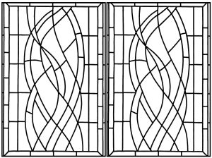 Coloring page art deco stained glass madrid 2