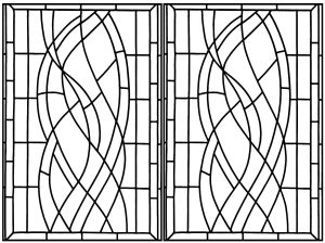 Printable Stained Glass Coloring Page for adults : Art deco stained glass madrid - 2