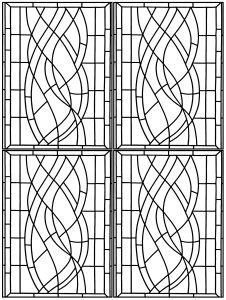 Coloring page art deco stained glass madrid 3