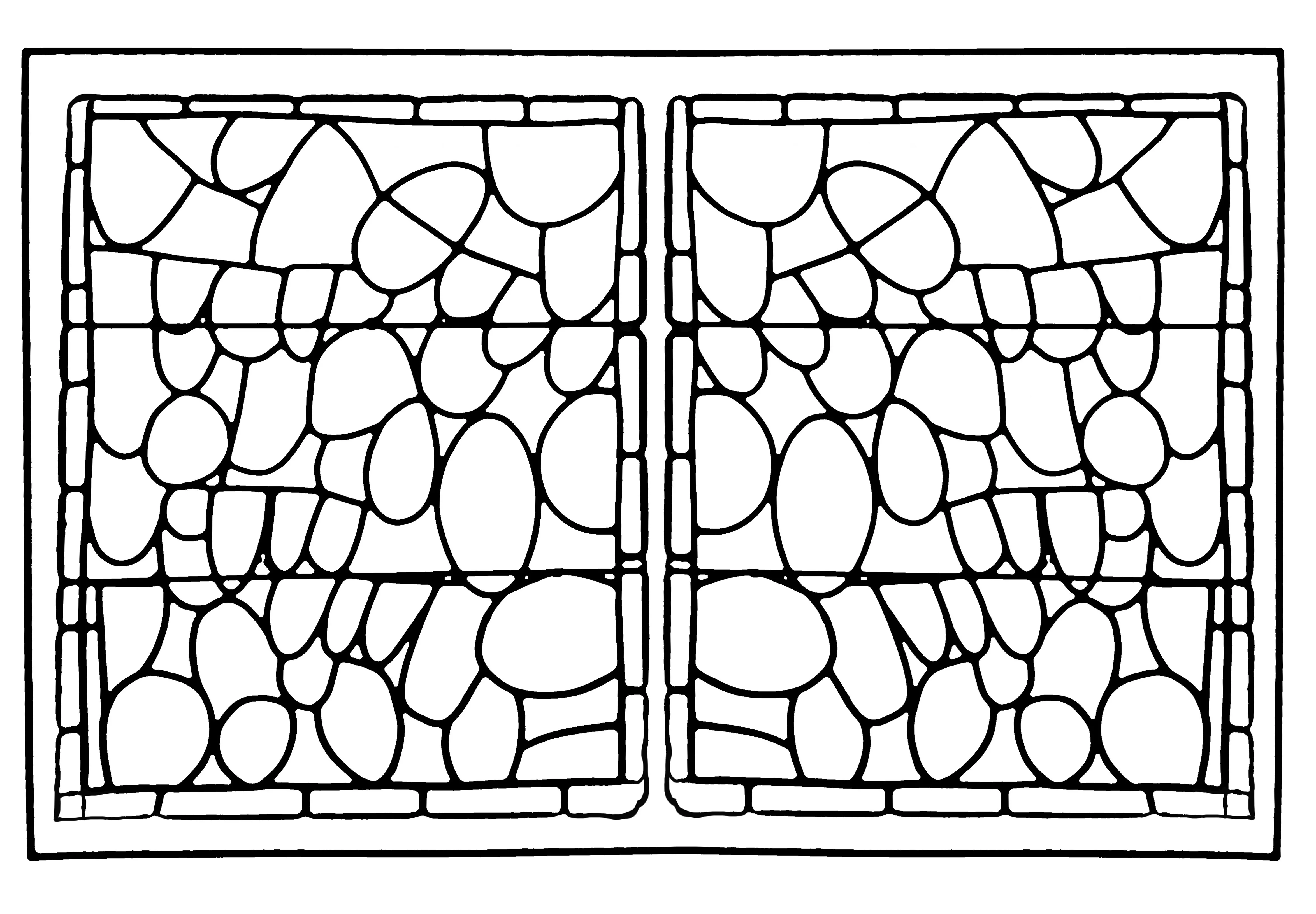Stained glass chapelle prieure de bethleem nimes version - 2 (Printable Stained Glass Coloring Page for adults)