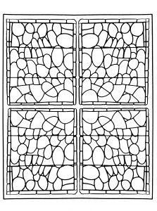 Coloring adult stained glass chapelle prieure de bethleem nimes version 3