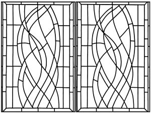 Coloring page art deco stained glass madrid 2