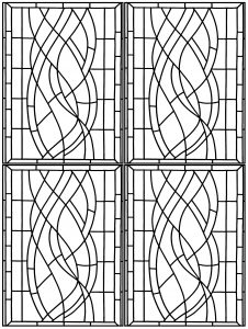 Coloring page art deco stained glass madrid 3