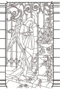Middle age stained glass (Stained Glass Coloring Page)