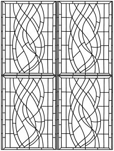 Coloring page art deco stained glass madrid 3