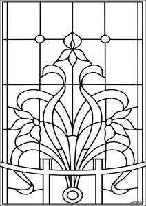 Floral elegance in stylized stained glass