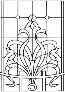 Floral elegance in stylized stained glass