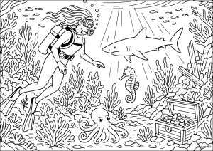 Young marine explorer