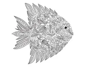 Ornamental fish with zentangle patterns