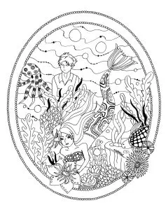 Little mermaid garden by azyrielle