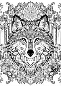 Wolves - Coloring Pages for Adults