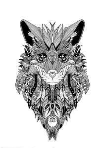 Zentangle wolf krissy