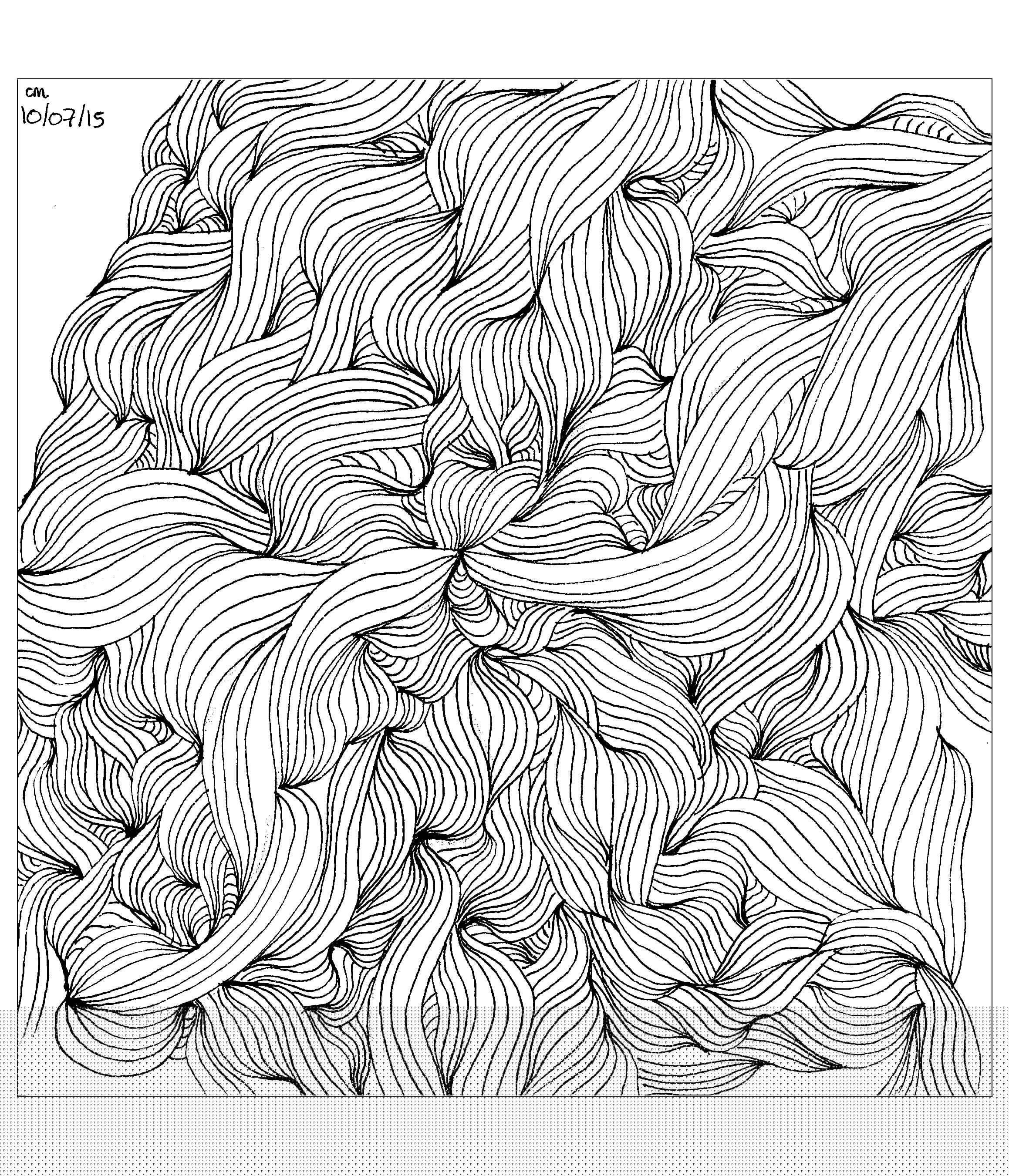 'Tangle Lines', exclusive zentangle coloring page See the original work 'Tangle Lines', exclusive zentangle coloring page See the original work