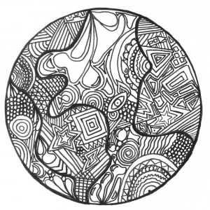 Zentangle representing the planet Earth (Coloring Page)