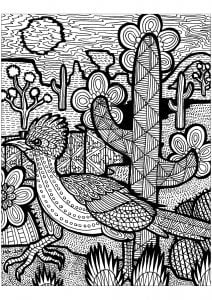 Patterns of the desert (Zentangle Coloring Page)