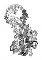 An amazing peacock, really Zentangle and really hard ! (Coloring Page)