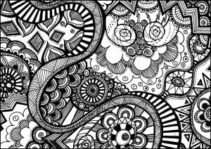 Beautiful Zentangle representing life (Coloring Page)