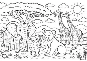 Safari africain joyeux