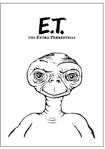 Coloriage inspiré d'E.T., le film de Steven Spielberg