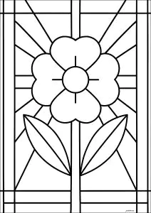 Fleur intégrée à des motifs géométriques