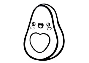 Très simple coloriage d'avocat