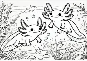 Deux axolotis