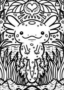 Axoloti dessiné avec des traits épais