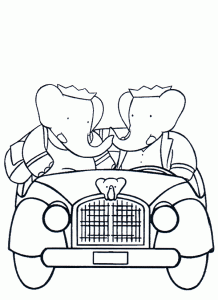 Coloriage de Babar à imprimer pour enfants