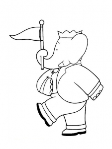 Coloriage babar roi elephant 8