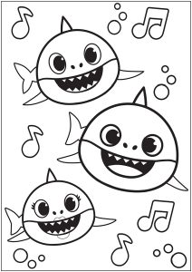 Baby Shark : Trois requins nagent en musique