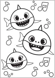 Baby Shark : Trois Requins Nagent En Musique