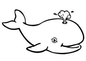 Coloriage Très Simple D'une Belle Baleine évacuant De L'eau