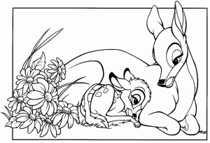 Coloriage de Bambi à colorier pour enfants