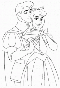 Coloriage De La Belle Au Bois Dormant à Imprimer Pour Enfants